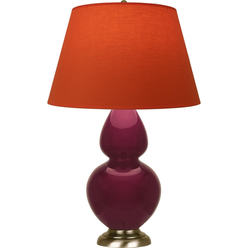 Robert Abbey SM20T One Light Table Lamp, Sugar Plum Glazed Ceramic w/Antique Natural Brass