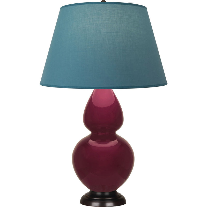 Robert Abbey SM21B One Light Table Lamp, Sugar Plum Glazed Ceramic w/Deep Patina Bronze