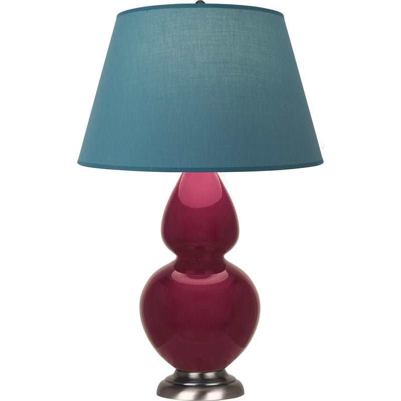 Robert Abbey SM22B One Light Table Lamp, Sugar Plum Glazed Ceramic w/Antique Silver