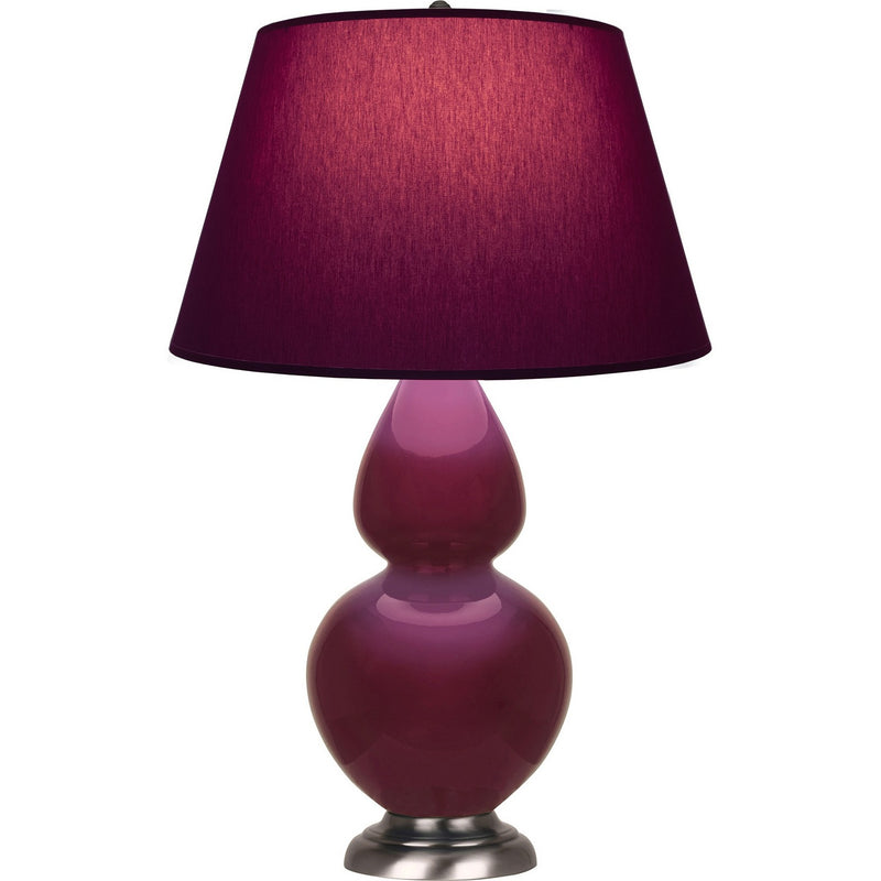 Robert Abbey SM22P One Light Table Lamp, Sugar Plum Glazed Ceramic w/Antique Silver