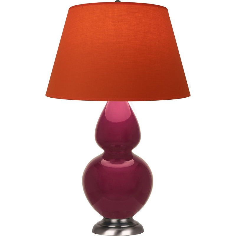Robert Abbey SM22T One Light Table Lamp, Sugar Plum Glazed Ceramic w/Antique Silver
