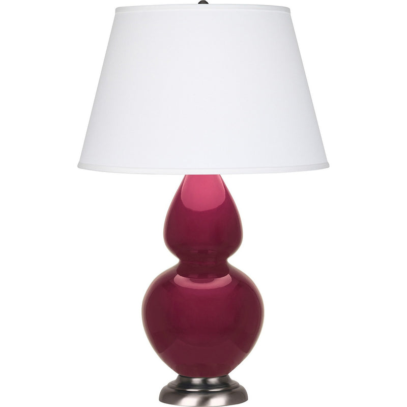 Robert Abbey SM22X One Light Table Lamp, Sugar Plum Glazed Ceramic w/Antique Silver