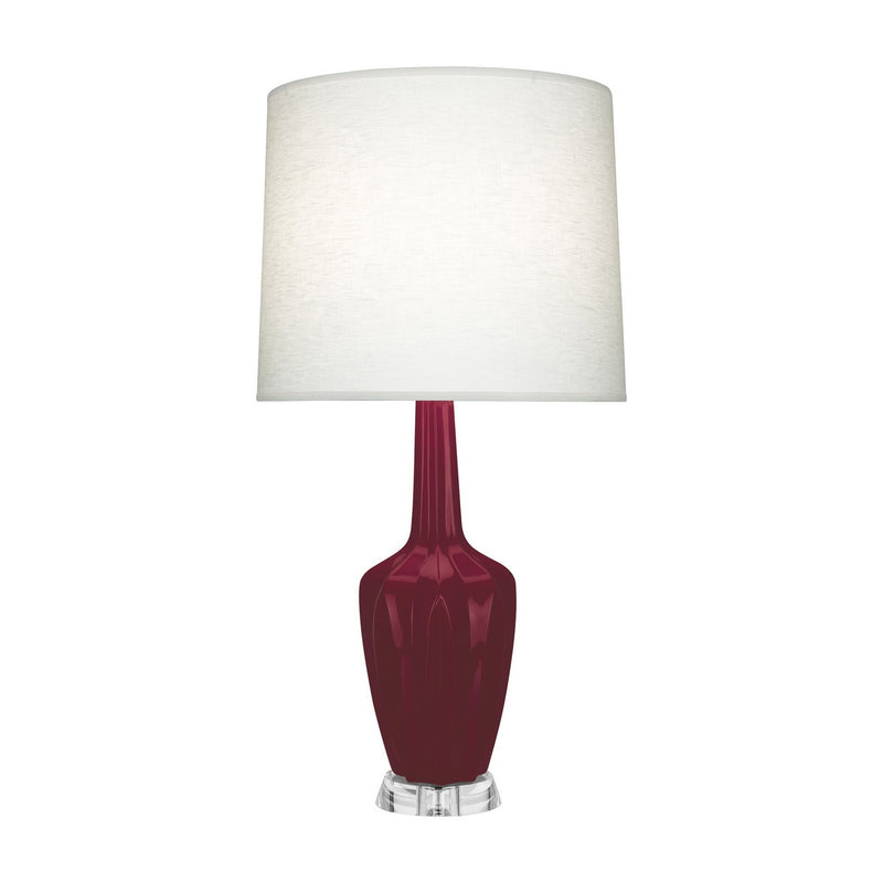 Robert Abbey SM35 One Light Accent Lamp, Sugar Plum Glazed Ceramic w/Polished Nickel