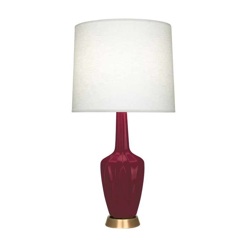 Robert Abbey SM36 One Light Accent Lamp, Sugar Plum Glazed Ceramic w/Warm Brass