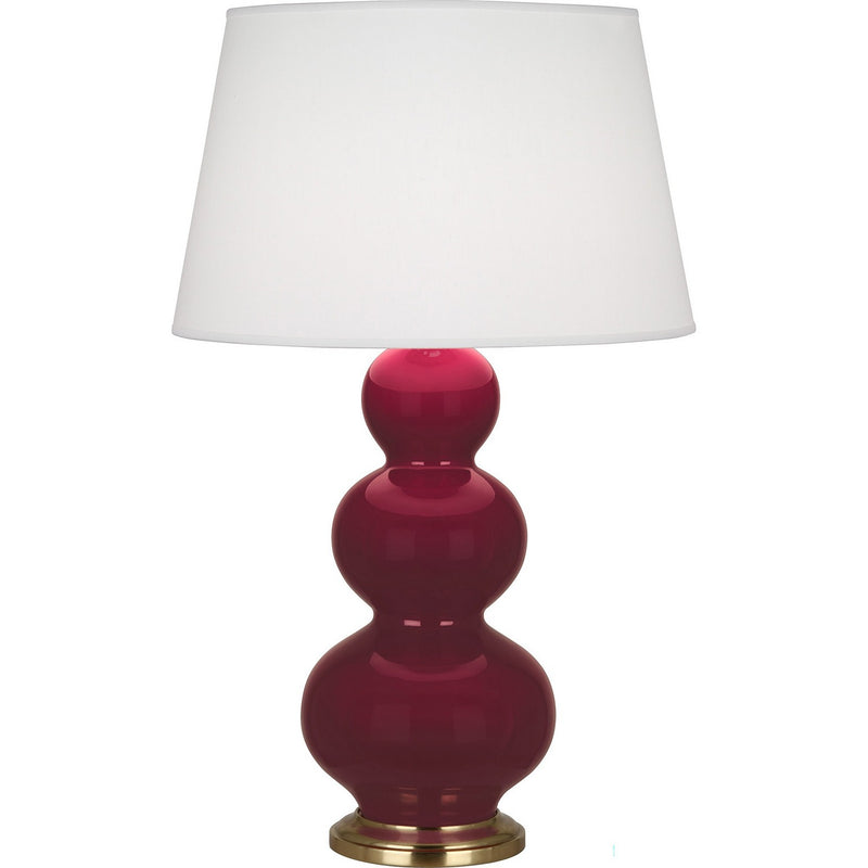 Robert Abbey SM40X One Light Table Lamp, Sugar Plum Glazed Ceramic w/Antique Natural Brass