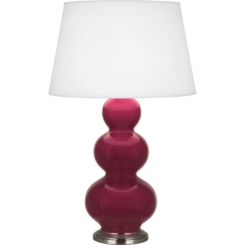 Robert Abbey SM42X One Light Table Lamp, Sugar Plum Glazed Ceramic w/Antique Silver