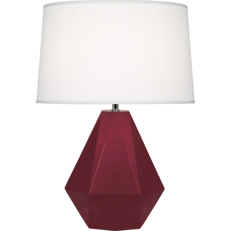 Robert Abbey SM930 One Light Table Lamp, Sugar Plum Glazed Ceramic w/Polished Nickel