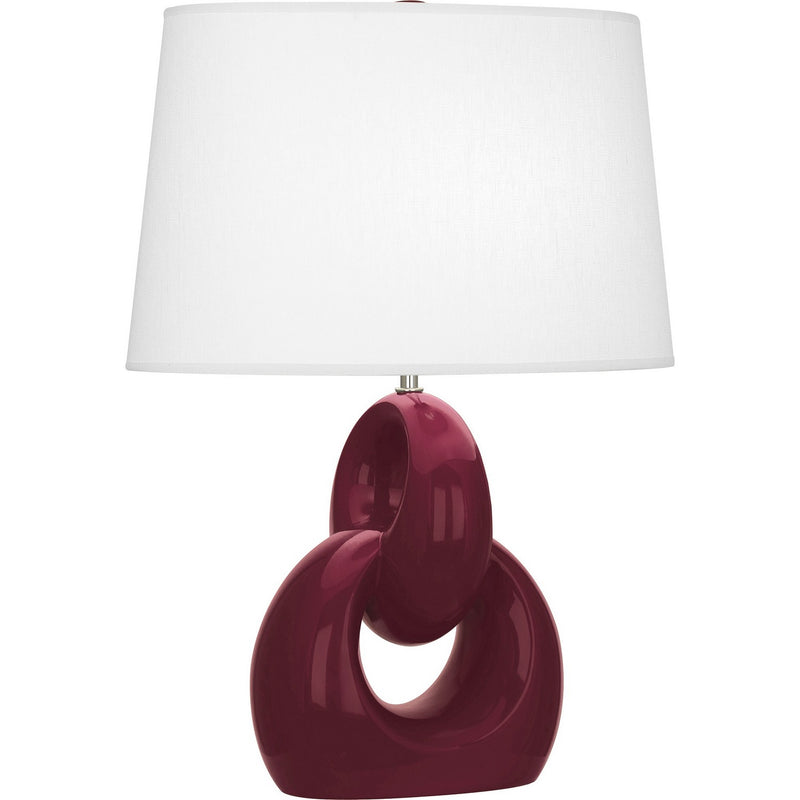 Robert Abbey SM981 One Light Table Lamp, Sugar Plum Glazed Ceramic w/Polished Nickel