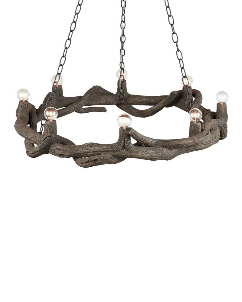 Currey and Company 9000-1336 Eight Light Chandelier, Charbon de Bois