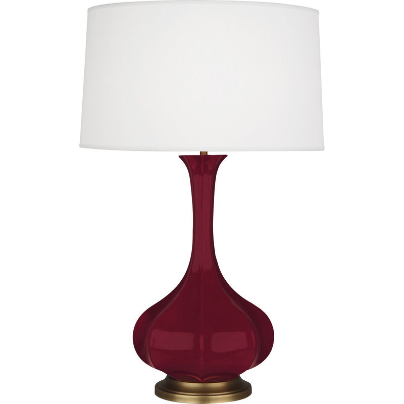 Robert Abbey SM994 One Light Table Lamp, Sugar Plum Glazed Ceramic w/Aged Brass