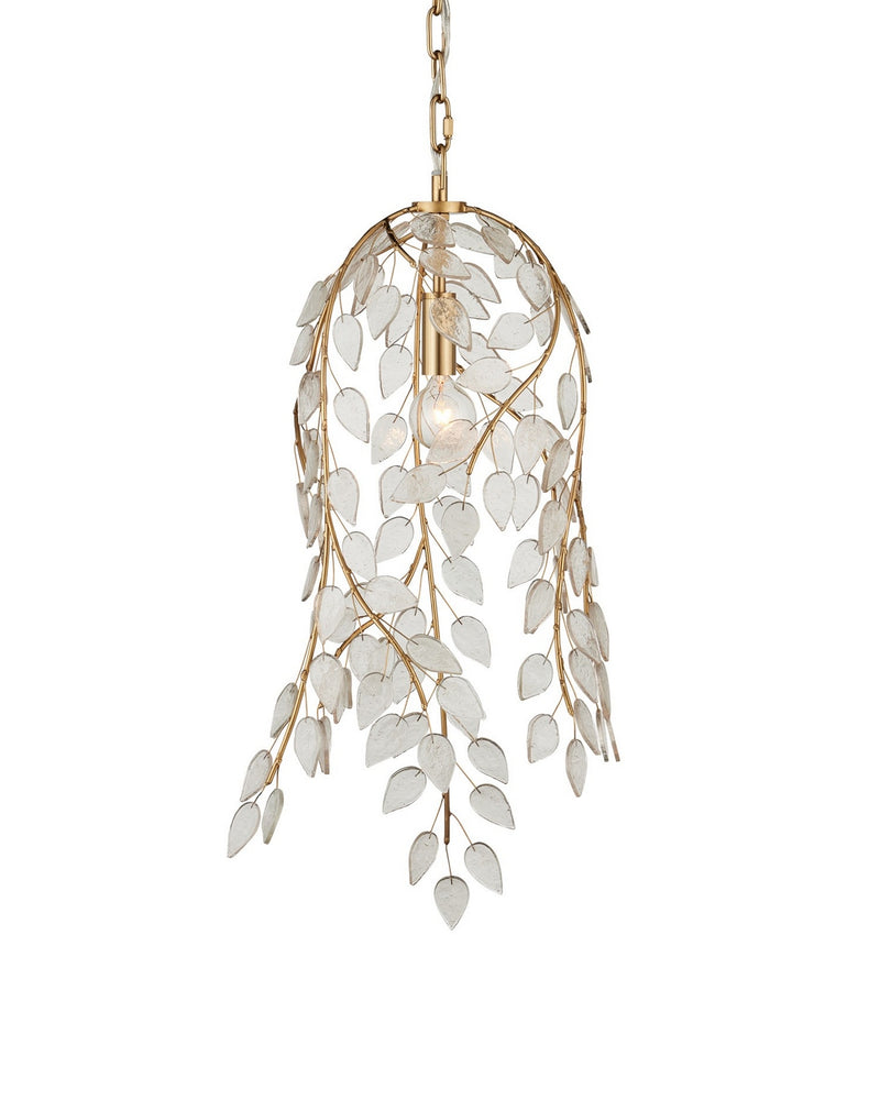 Currey and Company 9000-1354 One Light Pendant, Antique Brass/Clear