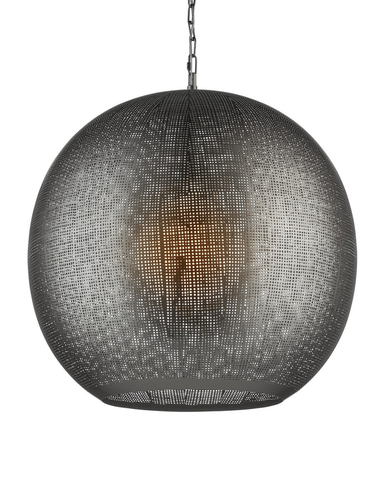 Currey and Company 9000-1364 One Light Pendant, Black Nickel