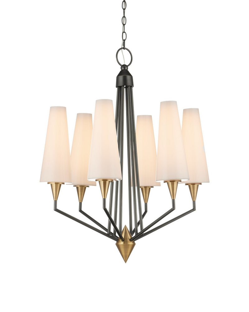 Currey and Company 9000-1371 LED Chandelier, Polished Antique Brass/Oil Rubbed Bronze