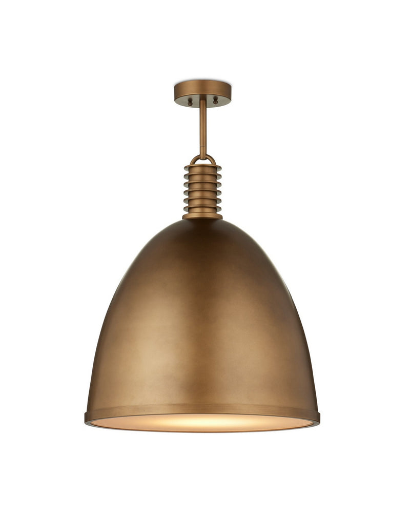 Currey and Company 9000-1377 LED Pendant, Antique Brass/White