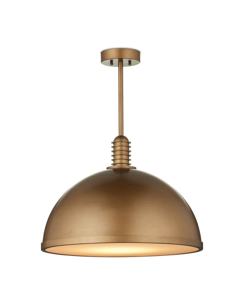 Currey and Company 9000-1378 LED Pendant, Antique Brass/White