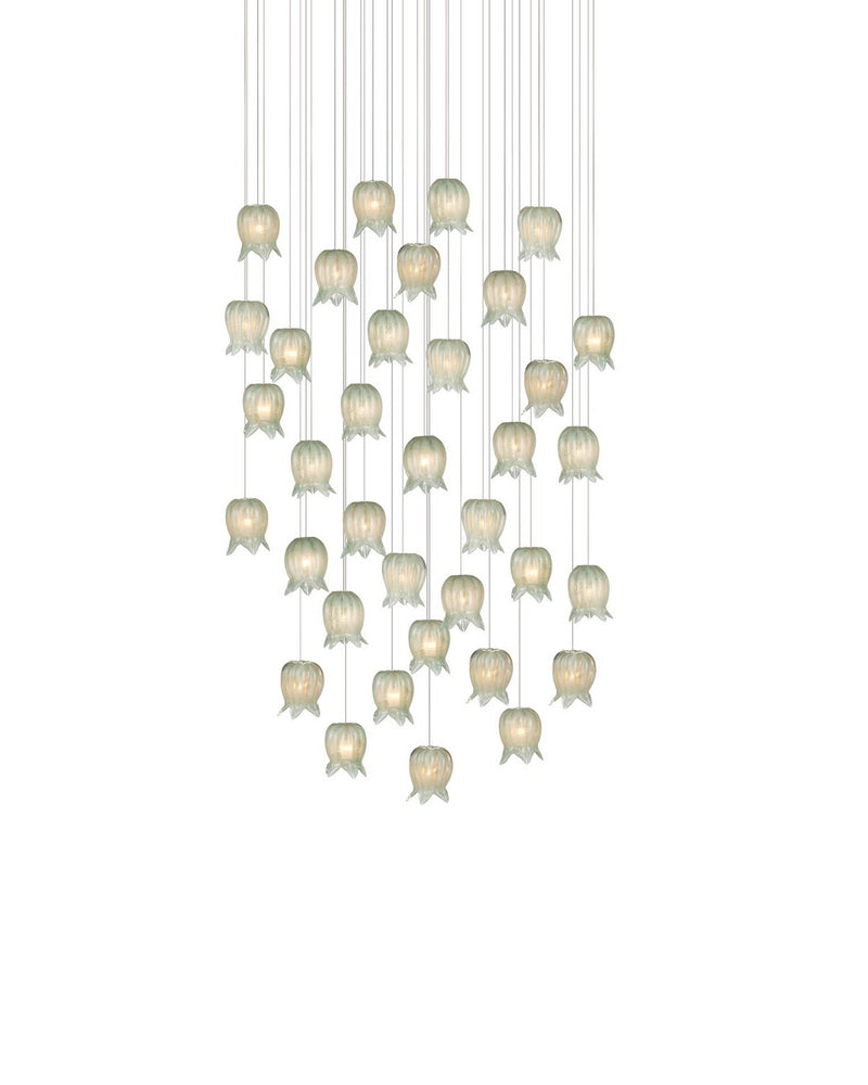 Currey and Company 9000-1401 36 Light Pendant, Green/Silver