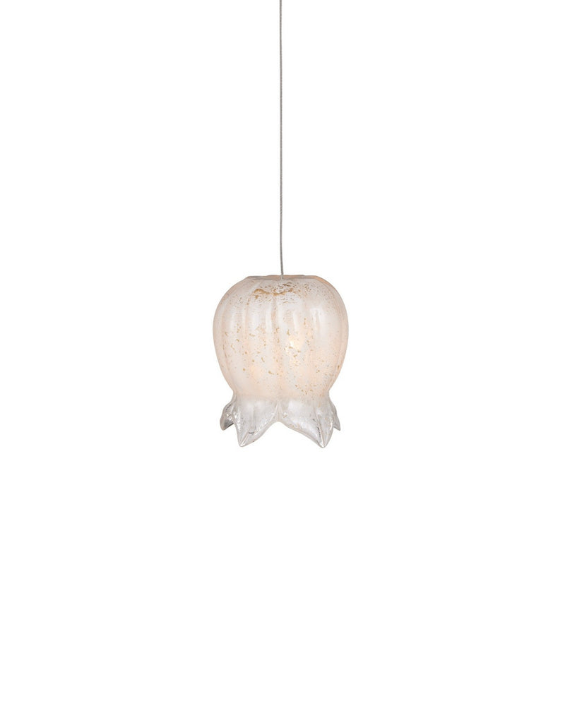 Currey and Company 9000-1403 One Light Pendant, White/Silver