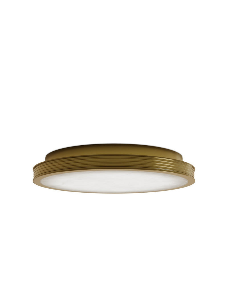 Currey and Company 9999-0083 LED Flush Mount, Natural/Polished Antique Brass