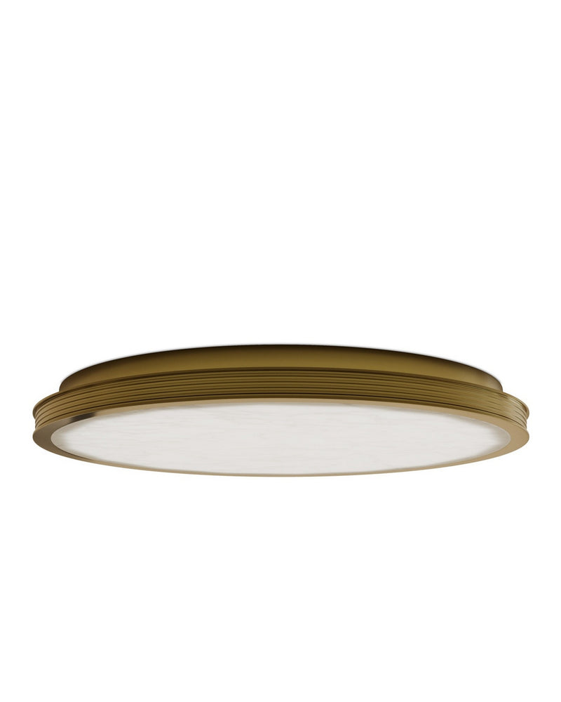 Currey and Company 9999-0084 LED Flush Mount, Natural/Polished Antique Brass
