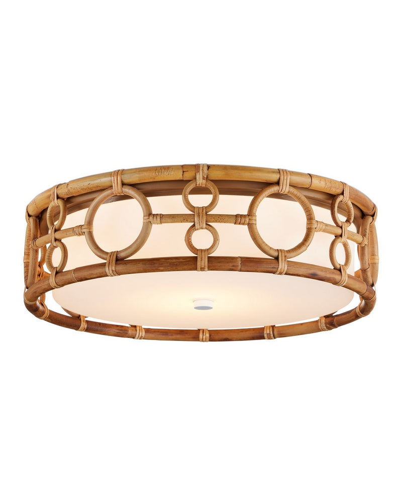 Currey and Company 9999-0081 LED Flush Mount, Natural/Khaki/White