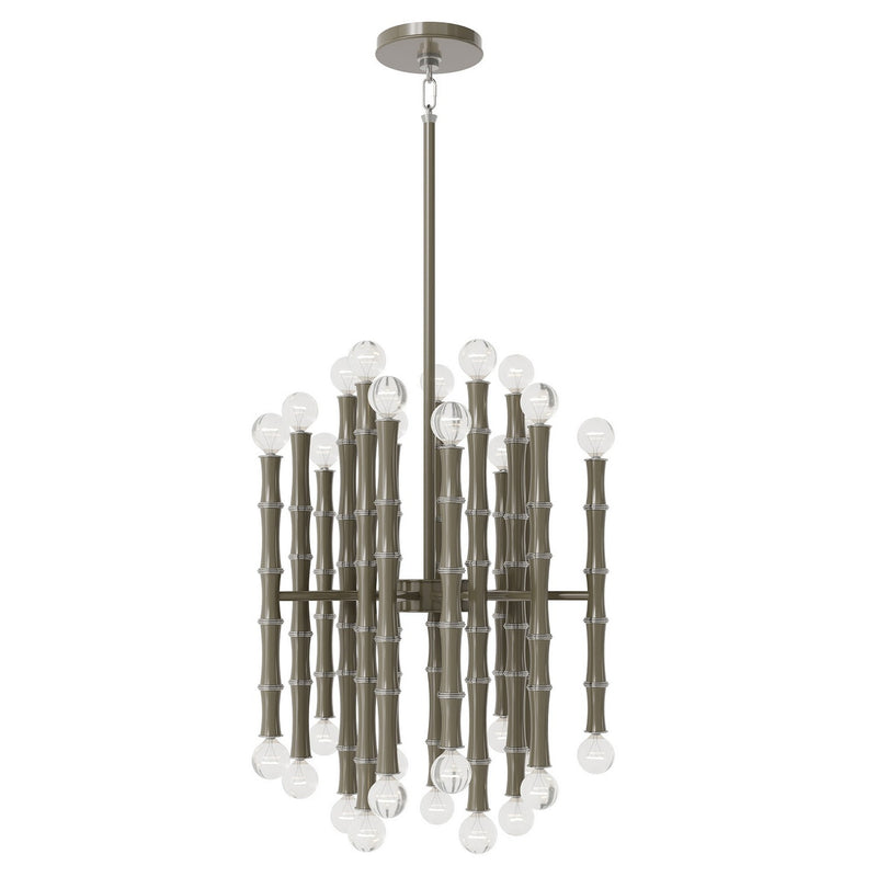 Robert Abbey ST49 30 Light Chandelier, Smokey Taupe w/Polished Nickel