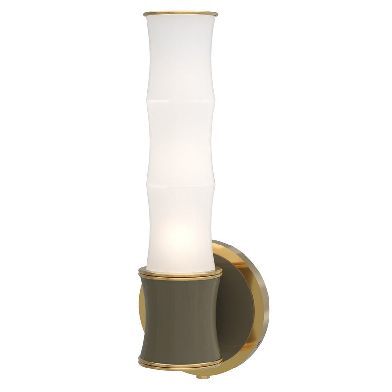 Robert Abbey ST68 One Light Wall Sconce, Smokey Taupe w/Modern Brass