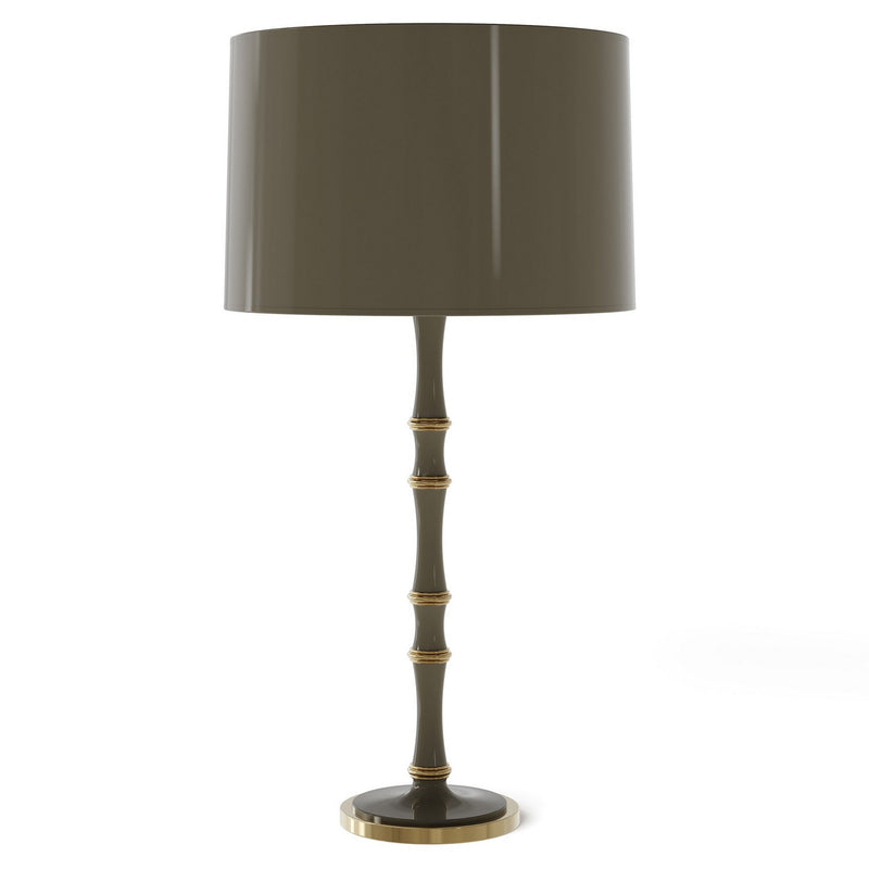 Robert Abbey ST71X One Light Table Lamp, Smokey Taupe w/Modern Brass