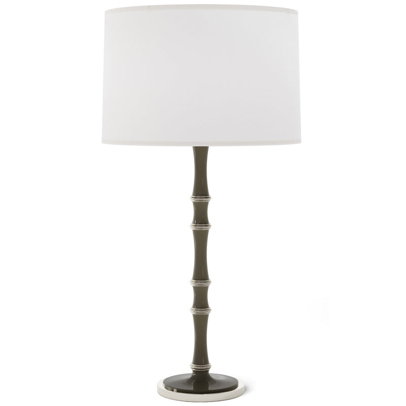 Robert Abbey ST72 One Light Table Lamp, Smokey Taupe w/Polished Nickel