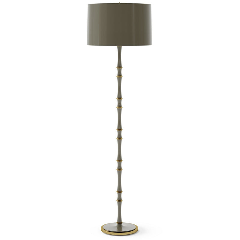 Robert Abbey ST73X One Light Floor Lamp, Smokey Taupe w/Modern Brass