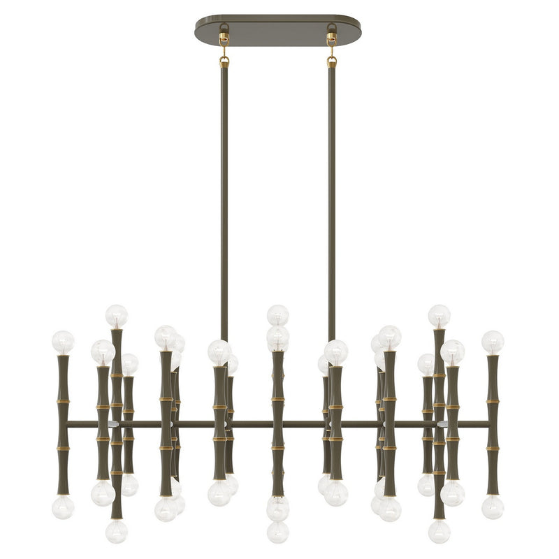 Robert Abbey ST77 42 Light Chandelier, Smokey Taupe w/Modern Brass