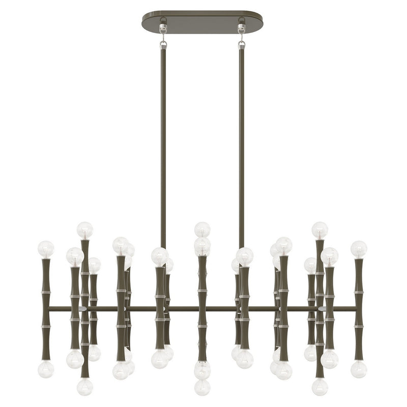 Robert Abbey ST78 42 Light Chandelier, Smokey Taupe w/Polished Nickel