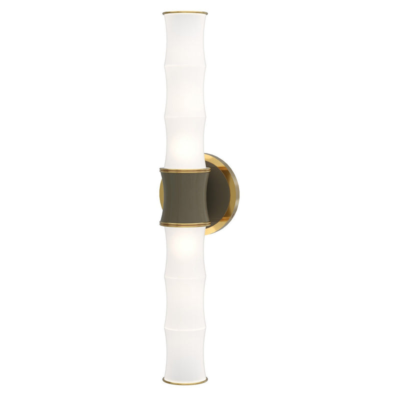 Robert Abbey ST83 Two Light Wall Sconce, Smokey Taupe w/Modern Brass