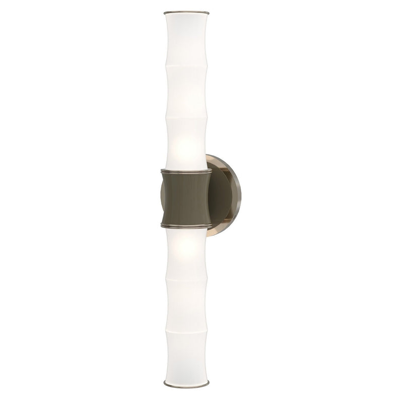 Robert Abbey ST84 Two Light Wall Sconce, Smokey Taupe w/Polished Nickel