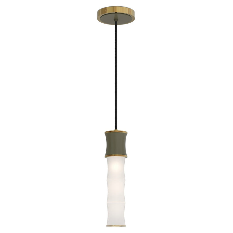 Robert Abbey ST85 One Light Pendant, Smokey Taupe w/Modern Brass