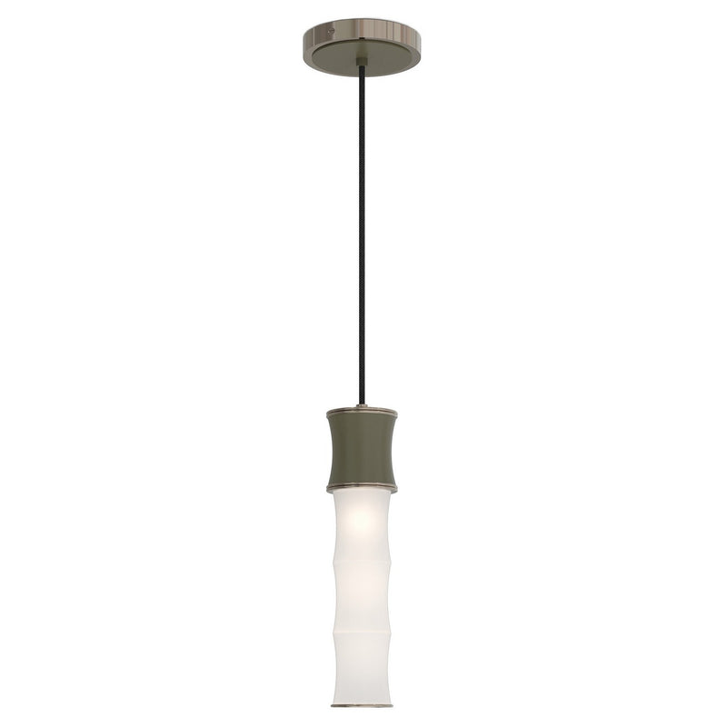 Robert Abbey ST86 One Light Pendant, Smokey Taupe w/Polished Nickel