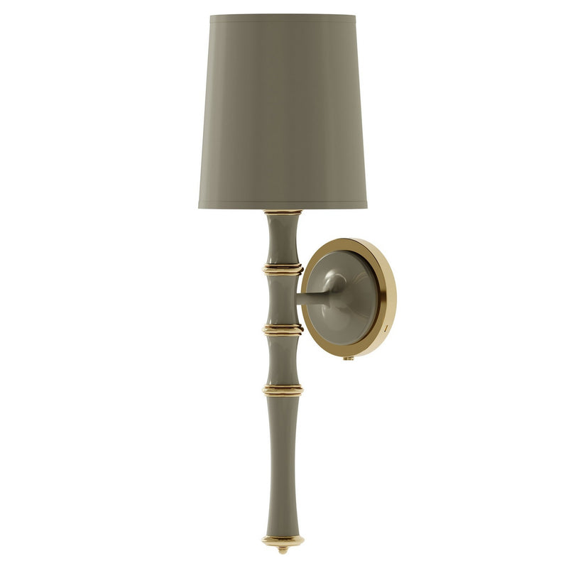 Robert Abbey ST87X One Light Wall Sconce, Smokey Taupe w/Modern Brass