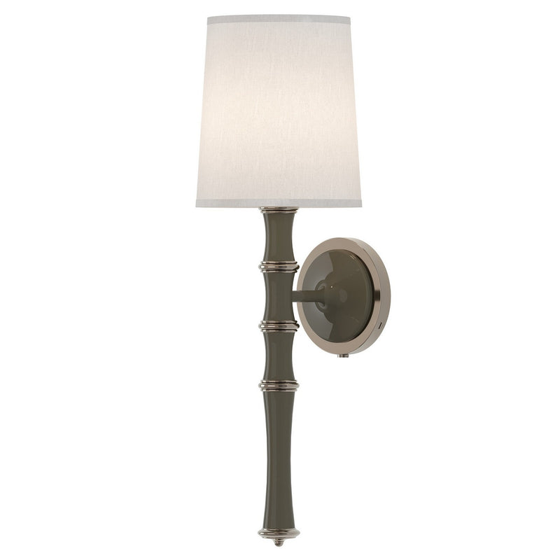 Robert Abbey ST88 One Light Wall Sconce, Smokey Taupe w/Polished Nickel