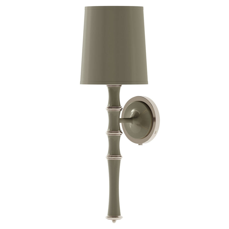 Robert Abbey ST88X One Light Wall Sconce, Smokey Taupe w/Polished Nickel