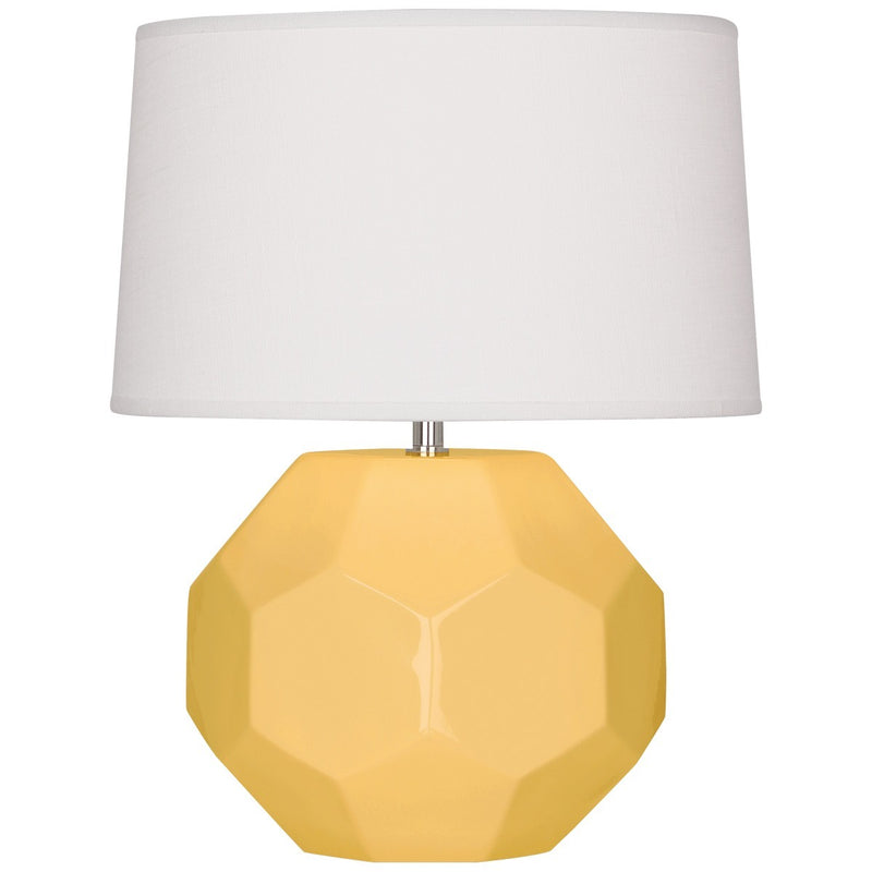 Robert Abbey SU01 One Light Table Lamp, Sunset Yellow Glazed Ceramic