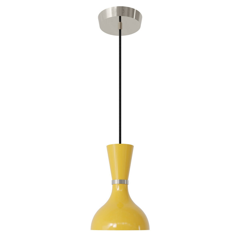 Robert Abbey SU02SU One Light Pendant, Polished Nickel w/Sunset Painted