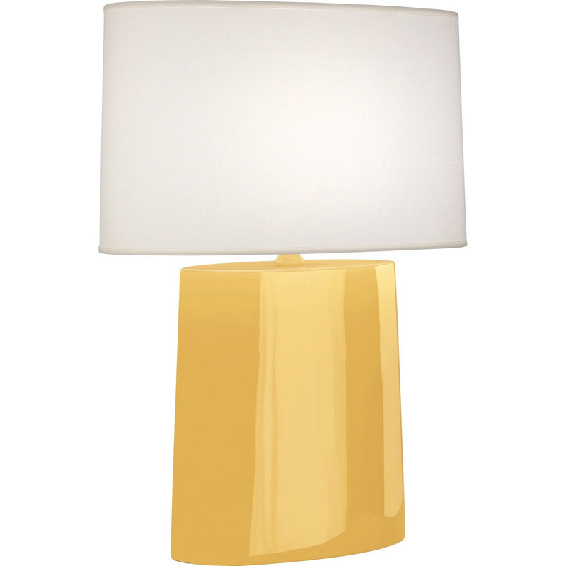 Robert Abbey SU03 One Light Table Lamp, Sunset Yellow Glazed Ceramic