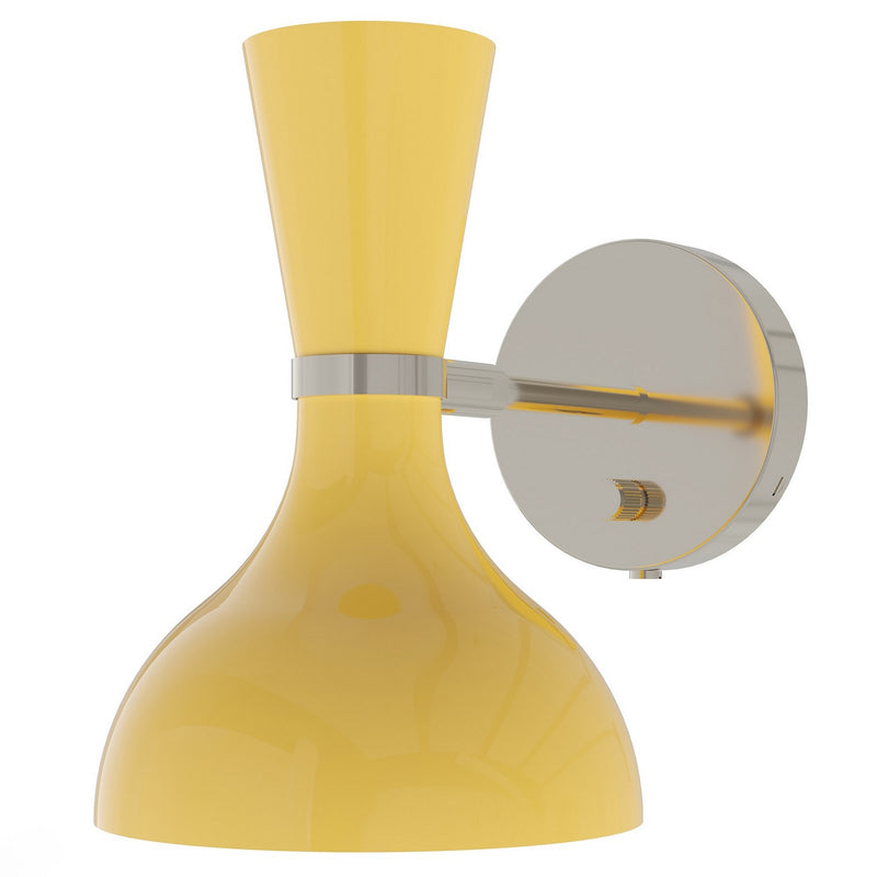 Robert Abbey SU06SU One Light Wall Sconce, Polished Nickel w/Sunset Painted