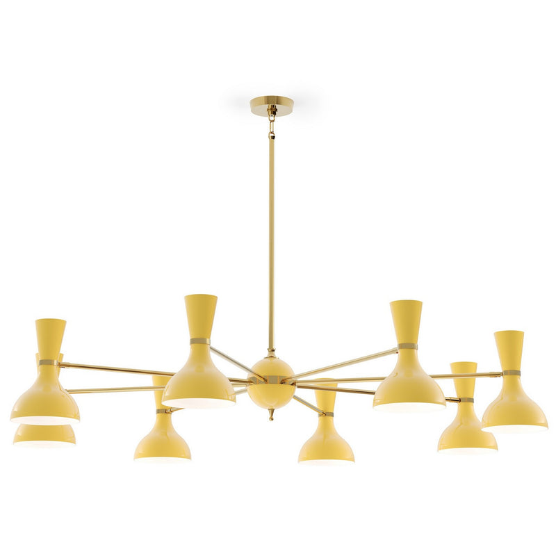 Robert Abbey SU08SU Eight Light Chandelier, Modern Brass w/Sunset Painted