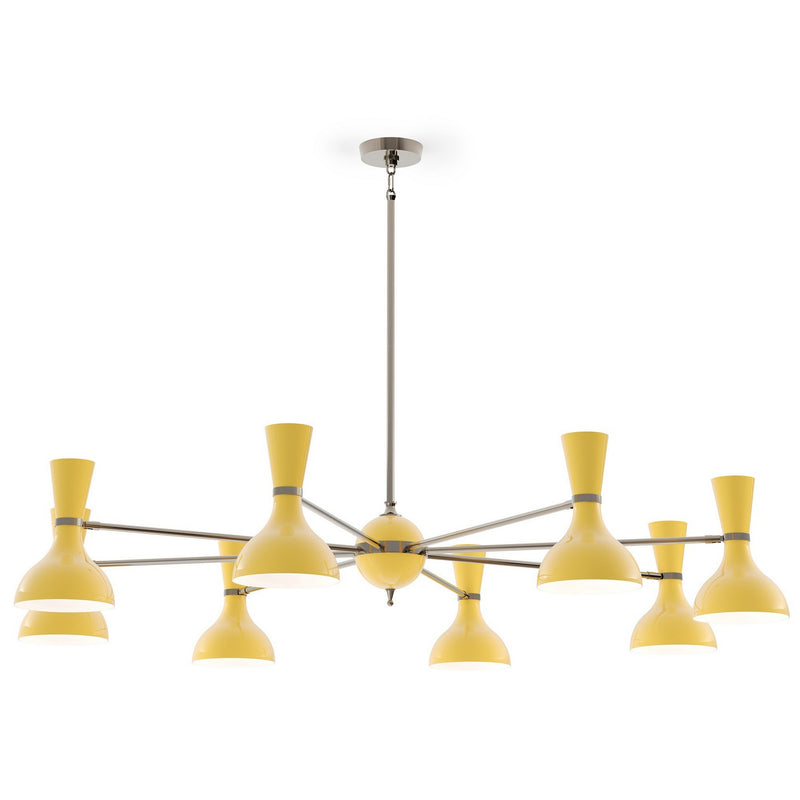 Robert Abbey SU09SU Eight Light Chandelier, Polished Nickel w/Sunset Painted