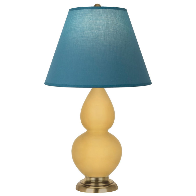 Robert Abbey SU10B One Light Accent Lamp, Sunset Yellow Glazed Ceramic w/Antique Natural Brass