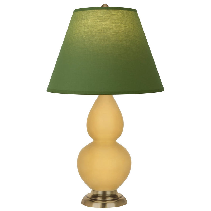 Robert Abbey SU10G One Light Accent Lamp, Sunset Yellow Glazed Ceramic w/Antique Natural Brass