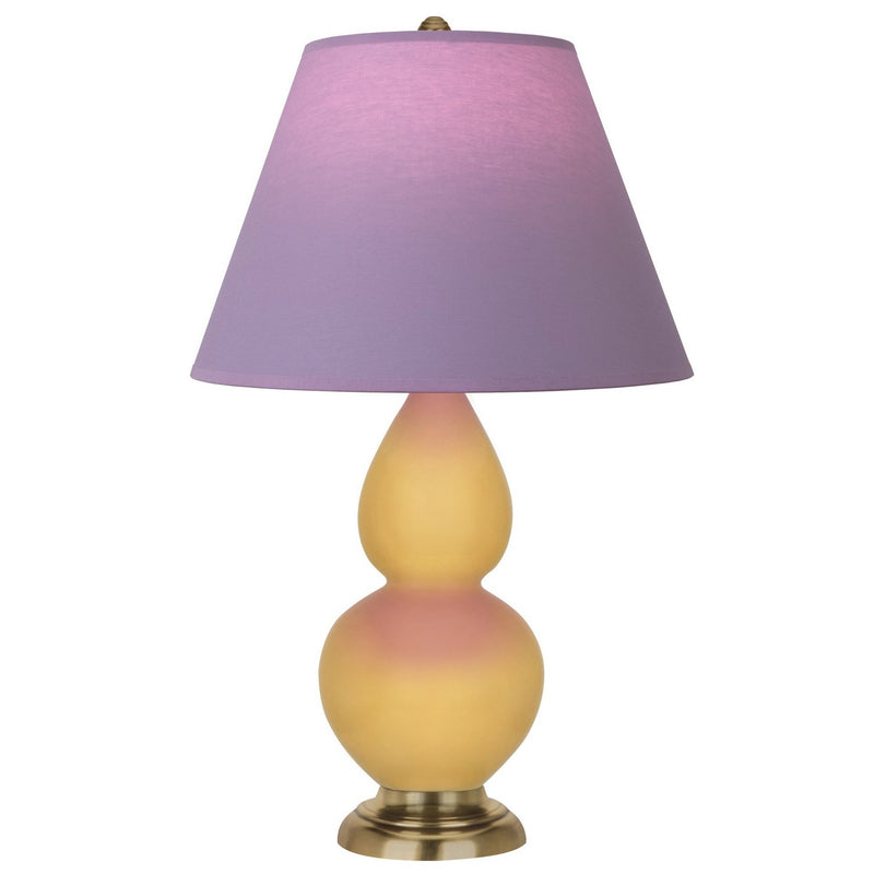 Robert Abbey SU10L One Light Accent Lamp, Sunset Yellow Glazed Ceramic w/Antique Natural Brass
