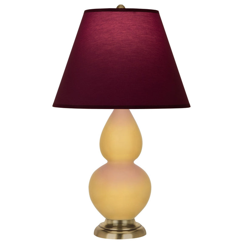 Robert Abbey SU10P One Light Accent Lamp, Sunset Yellow Glazed Ceramic w/Antique Natural Brass