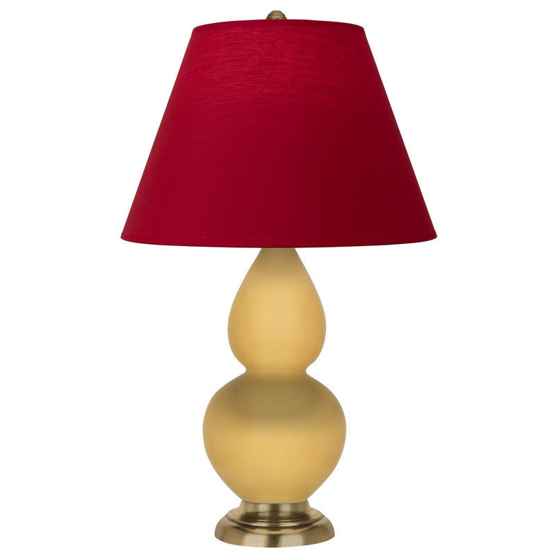 Robert Abbey SU10R One Light Accent Lamp, Sunset Yellow Glazed Ceramic w/Antique Natural Brass