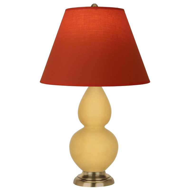 Robert Abbey SU10T One Light Accent Lamp, Sunset Yellow Glazed Ceramic w/Antique Natural Brass